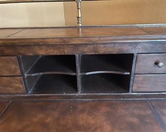 Thomasville Ernest Hemingway PaPa Writing Desk & Stool Collectors Set Desk: 55.5x44.25 x 26in<BR> Chair: 41” x 18” x 21” <BR>seat height: 31 HxWxD