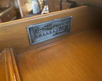 Thomasville Ernest Hemingway PaPa Writing Desk & Stool Collectors Set Desk: 55.5x44.25 x 26in<BR> Chair: 41” x 18” x 21” <BR>seat height: 31 HxWxD