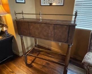 Thomasville Ernest Hemingway PaPa Writing Desk & Stool Collectors Set Desk: 55.5x44.25 x 26in<BR> Chair: 41” x 18” x 21” <BR>seat height: 31 HxWxD