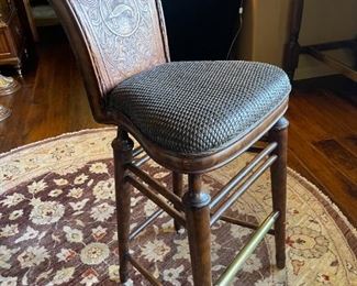 Thomasville Ernest Hemingway PaPa Writing Desk & Stool Collectors Set Desk: 55.5x44.25 x 26in<BR> Chair: 41” x 18” x 21” <BR>seat height: 31 HxWxD