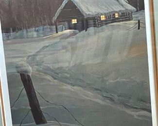 Signed Litho CHARLES GAUSE Framed Lithograph Print 123/300 1986 Frame: 30.5 x 13in