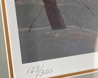 Signed Litho CHARLES GAUSE Framed Lithograph Print 123/300 1986 Frame: 30.5 x 13in