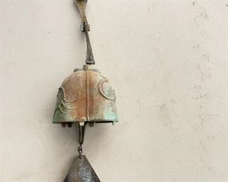 22in Mid Century Paolo Soleri Bronze Wind Chime Bell Arcosanti Big bell 22x5.25