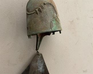 22in Mid Century Paolo Soleri Bronze Wind Chime Bell Arcosanti Big bell 22x5.25