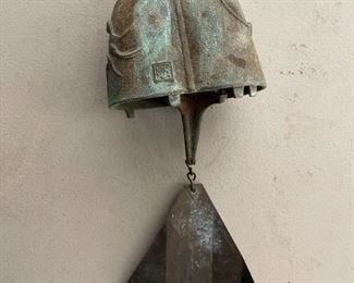 22in Mid Century Paolo Soleri Bronze Wind Chime Bell Arcosanti Big bell 22x5.25