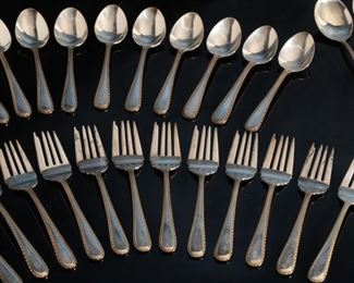 70pc Set S. Kirk & Son Golden Winslow Sterling Silver Flatware Set KIRK STIEFF 70pc
