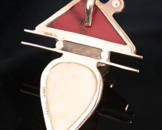 Judi Yates Sterling Silver & Stone Modern Pendant 74x56mm