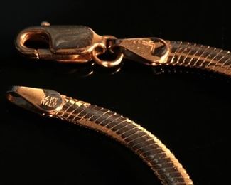 Italy 14k Gold Omega Necklace 18in LJMC-3 Length: 18in Width: 3mm