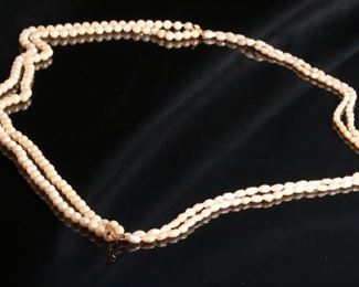 4-Strand Baroque & Traditional Pearl Necklace 14k Gold Clasp Length: 17.5in Round Pearl: 6mm
