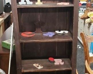 Vintage Shabby Chic Bookcase Cabinet with bottom drawers 26.5"W x 15"D x 71"H WAS $195 Now $160