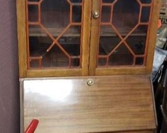 Antique Secretary Desk Cabinet (Missing Lattice on 1 door) 29.75"W x 16.5"D x 67.25"H Was $395 Now $275