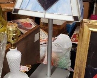 Vintage Mission Style Stain Glass Table Lamp $45