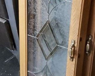 (4) 13"W x 28"H x 3/4" Thick Leaded Glass Cabinet Doors with Hardware WAS $395 NOW $350 for all 4