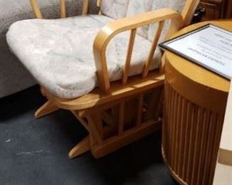 Oak Glider Rocking Chair w/Cushion 22"W X 21"D WAS $95 Now $60