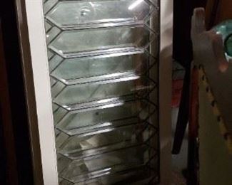 (2) Matching Framed Leaded Glass Windows 22 5/8" x 40.5" x 1.5"Thick WAS $995 NOW $850 for both