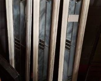 (4) Assorted Framed Leaded Glass Panels 33.5"H x 4"W Low E Double Pane (3) Match Was $150 Each Now $100 ea