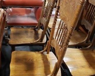 (4) Solid Wood Carved Amish Chairs 18"W x 17.5"D
Floor to Seat 18"H WAS $395 NOW $350