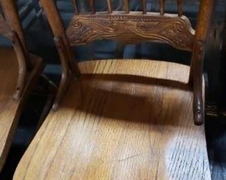 (4) Solid Wood Carved Amish Chairs 18"W x 17.5"D
Floor to Seat 18"H WAS $395 NOW $350