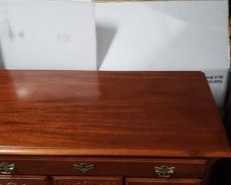 American Drew American Independence Collection 2 pc. 12 Drawer Queen Anne Style High Boy Chest (near Mint Cond) from Walter E Smithe Furniture 83"H to top of finial x 38.25"W x 18"D WAS $1795 Now $1500