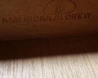 American Drew American Independence Collection 2 pc. 12 Drawer Queen Anne Style High Boy Chest (near Mint Cond) from Walter E Smithe Furniture 83"H to top of finial x 38.25"W x 18"D WAS $1795 Now $1500