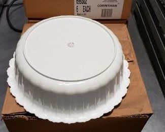 (6) Carlisle Corinthian White #6993 Tulip Round Deli 5 lb Crock Melamine NOS Discontinued WAS $85 NOW $60 per case