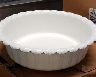 (6) Carlisle Corinthian White #6993 Tulip Round Deli 5 lb Crock Melamine NOS Discontinued WAS $85 NOW $60 per case