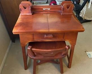 Kenmore Electric Rotary Sewing Machine in Cabinet with Chair, Accessory rack, manuals & Pamphlets Closed 29"W x 19.5"D x 30"H Opened 58"W Call