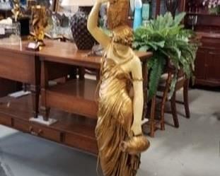 Life size Plaster European Lady Statue Floor Lamp with Shade WAS $595 NOW $495