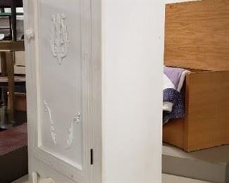 White Painted Ornate Tall Cabinet 24"W x 12"D x 45"H WAS $195 NOW $160
