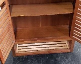 Teak? Slatted Wood Wall Mount Bathroom Cabinet with Under Shelf 23.5"W x 8.5"D x 26 5/8"H WAS $95 NOW $80