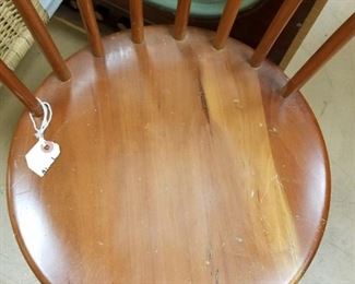 Unique MCM Solid Wood Swivel Chair $195