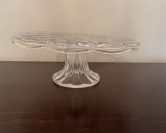 Crystal Footed Cake Plate is 12in Diameter