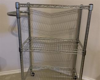 Wire Metal 3-Shelf Utility Cart on Wheels