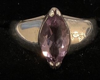 Sterling Silver Ring w Amethyst Type Stone-Sz.6.75