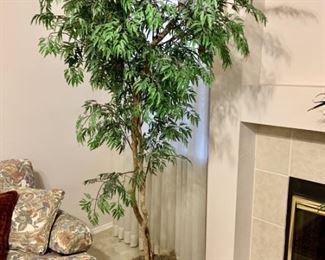 7ft Faux Aralia Tree in Bamboo Pot