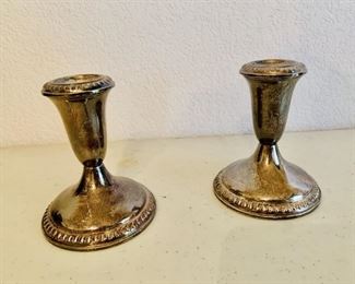 Pair of Weighted Sterling Silver Candlesticks