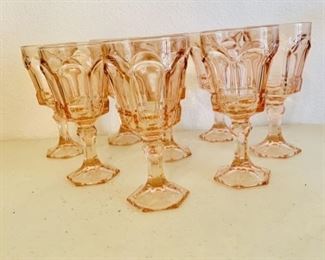 (8) Virginia Peach by Fostoria Water Goblets