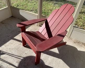 Red Wooden Adirondack Chair
