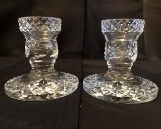 (2) Waterford Crystal 3in Candlesticks, as is
