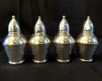 (2) Pair Sterling Silver 3in Salt & Pepper Shakers