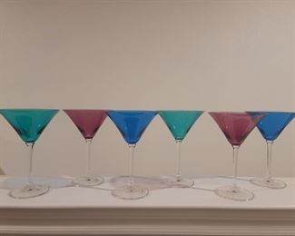 (6) Vera Wang Wedgwood Multi-Color Martini Glasses