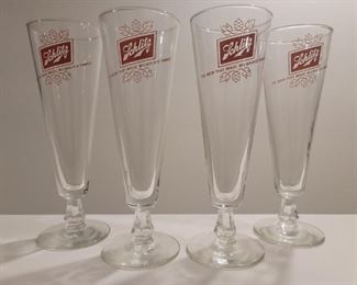 (4) Vintage Set of Schlitz Beer Pilsner Glasses