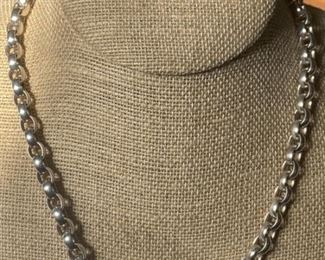 Thick Heavy 18 Inch Sterling Silver Linked Chain