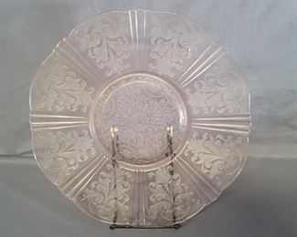 Pink Depression Glass Platter is 12in Diameter