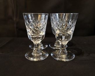 (4) Crystal 3in Cordials by Tudor England, Marked