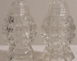 Czech Cut Glass Salt & Pepper Shakers