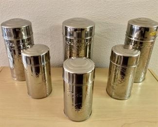 (6) Stainless Steel Tea Canisters