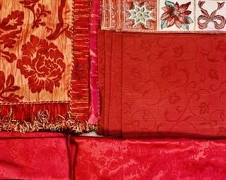 Holiday Table Linens: 60 x 110 Table Cloth, Table Runner, 12 Placements, and 12 Napkins