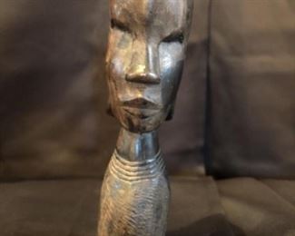 Kenyan Hand Carved Hardwood Tribal Bust, Esmo