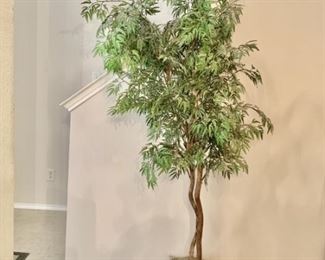 7.5ft Artificial Tree in Bamboo Basket